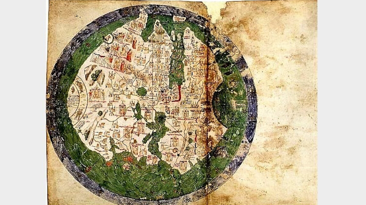 Mapa świata Andrei Bianco (1436). Źródło:<a href='https://en.wikipedia.org/wiki/Bianco_world_map#/media/File:Biancomap.jpg' rel='noopener'>domena publiczna</a>.