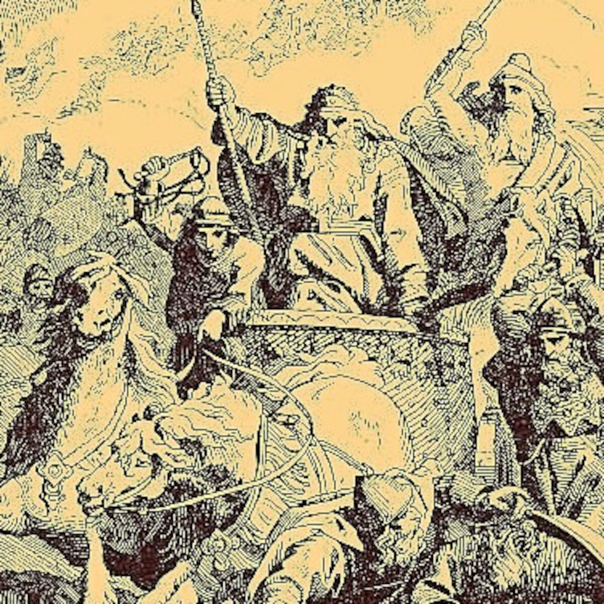 Harald Wojenny Ząb podczas legendarnej bitwy pod Bråvalla. Ilustracja Lorenza Frølicha (XIX w.).Źródło: <a href='https://en.wikipedia.org/wiki/Harald_Wartooth#/media/File:Lorenz_Fr%C3%B6lich_-_Harald_Wartooth.jpg' rel='noopener'>domena publiczna</a>