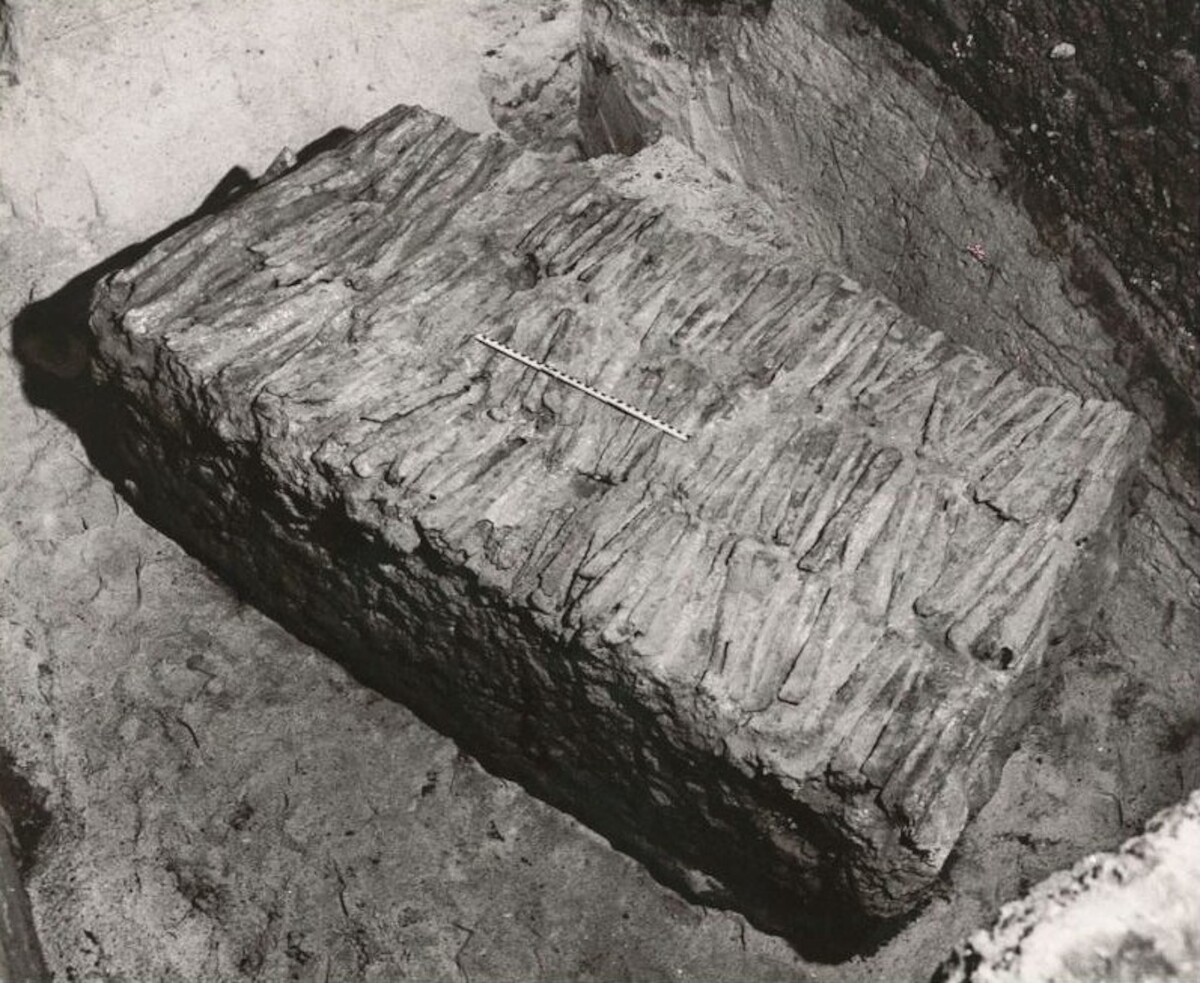 Tzw. skarb księcia Wiślan z Krakowa, zawierający  żelazne grzywny siekieropodobne (interpretowane jako płacidła). Źródło: <a href='https://ma.krakow.pl/muzeum-w-sieci-skarb-grzywien-siekieropodobnych/'>Muzeum Archeologiczne w Krakowie</a>.